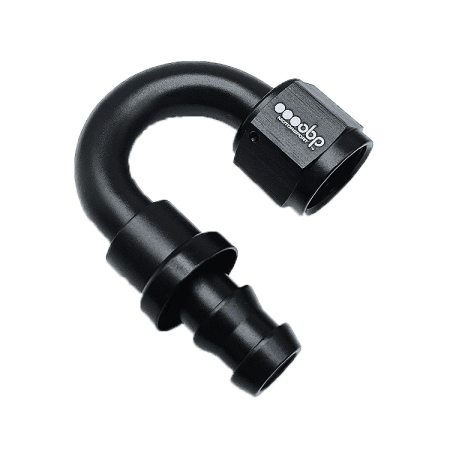 OBP AN6 Fitting -180° - BLACK - Pushlock OBP-PL-6-180